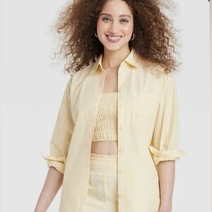 Striped Slim Fit Boyfriend Button-Down  -A New Day